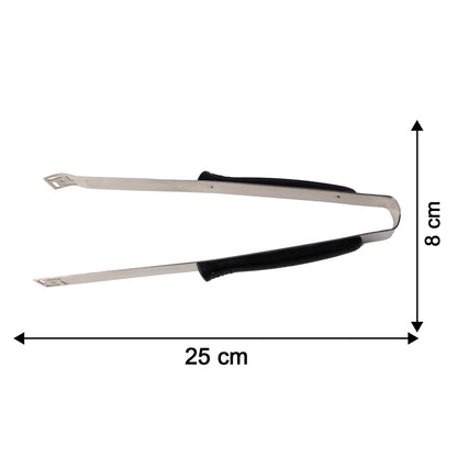 Premium stainless steel chimta by Wukusy, showing a close-up of the sturdy, shiny metal tongs used in cooking and grilling.