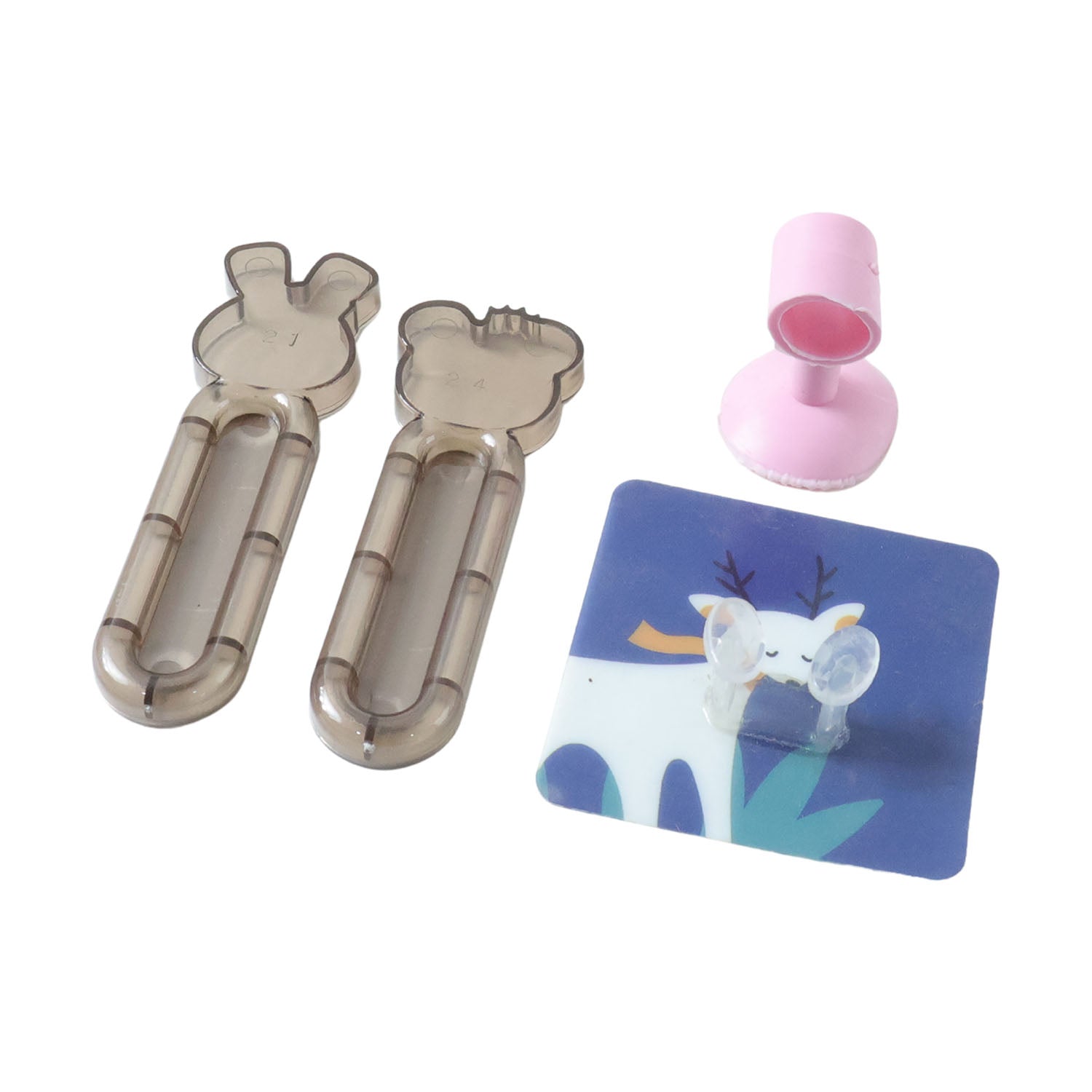 Set of three Wukusy cartoon animal door stoppers featuring colorful, playful designs to keep doors open or closed.