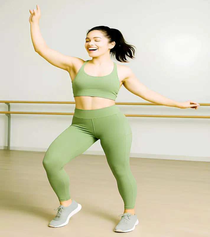 Ekom women's stretchable yoga tights with soft mid-waist design, ideal for gym workouts and active wear.