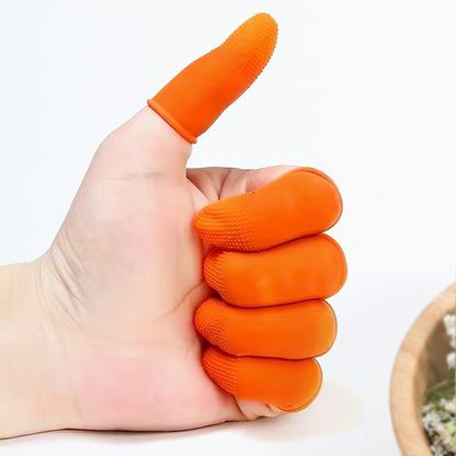 Pack of 100 Wukusy protective finger covers, versatile and lightweight for safety and hygiene in various tasks.
