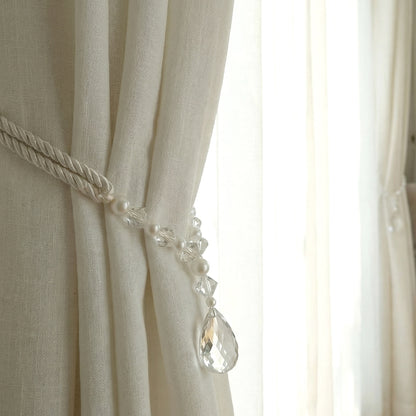 Wukusy luxury crystal beaded curtain tieback with sparkling beads and elegant design, perfect for decorative window accents.