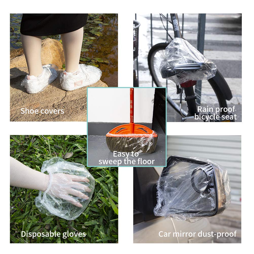 Wukusy disposable shower caps for women, waterproof, larger, thicker, individually wrapped plastic hair bath caps for travel and home use