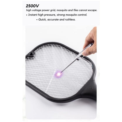 Wukusy 1747 mosquito killer racket with UV light, rechargeable electric fly swatter, USB charging base, for indoor insect control