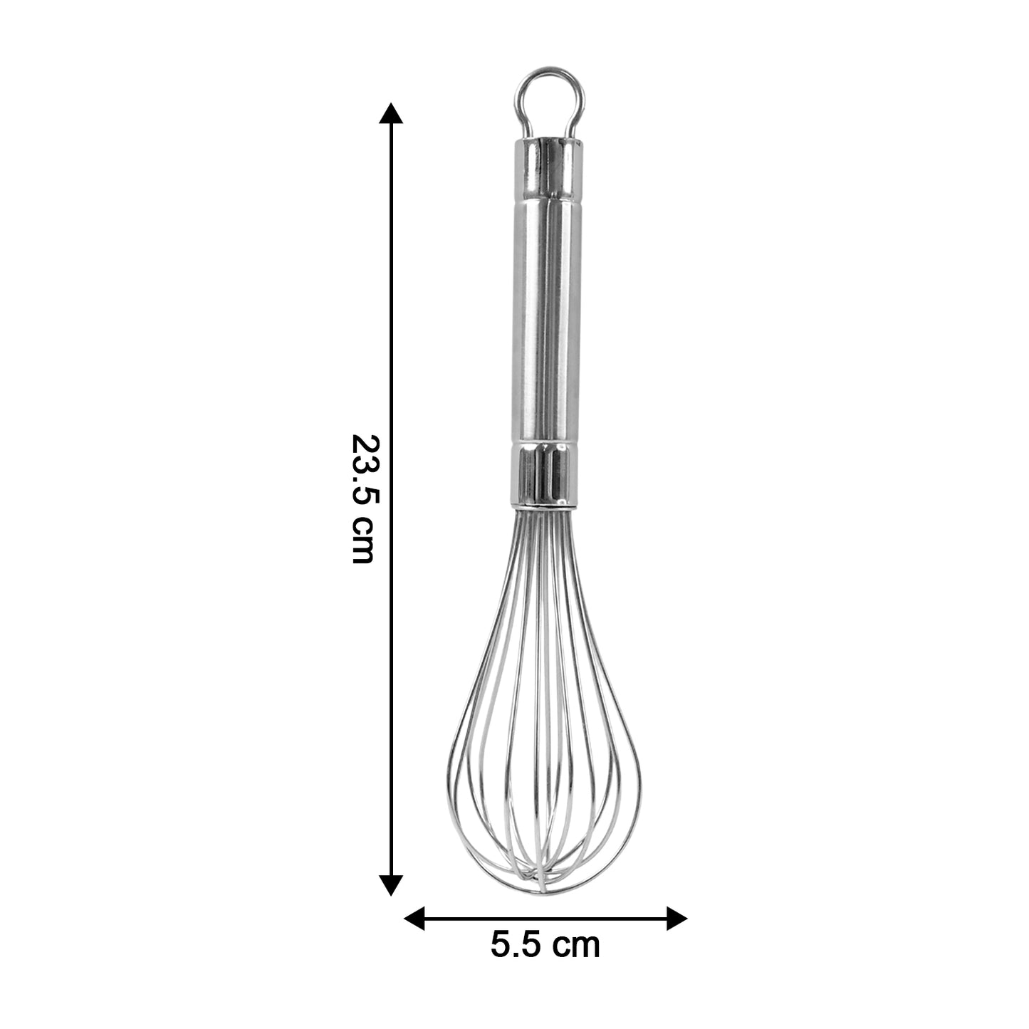 Wukusy Apex stainless steel small hand whisk for home and kitchen, lightweight and durable for whisking and mixing tasks