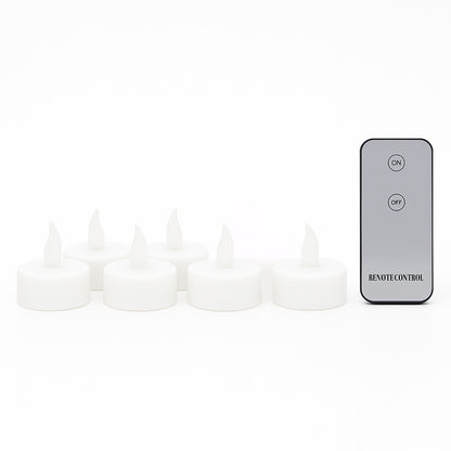Wukusy premium 6-piece LED flameless candle light set with remote control, home decor candles with warm flickering glow