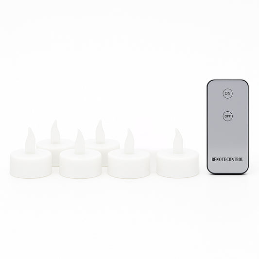 Wukusy premium 6-piece LED flameless candle light set with remote control, home decor candles with warm flickering glow