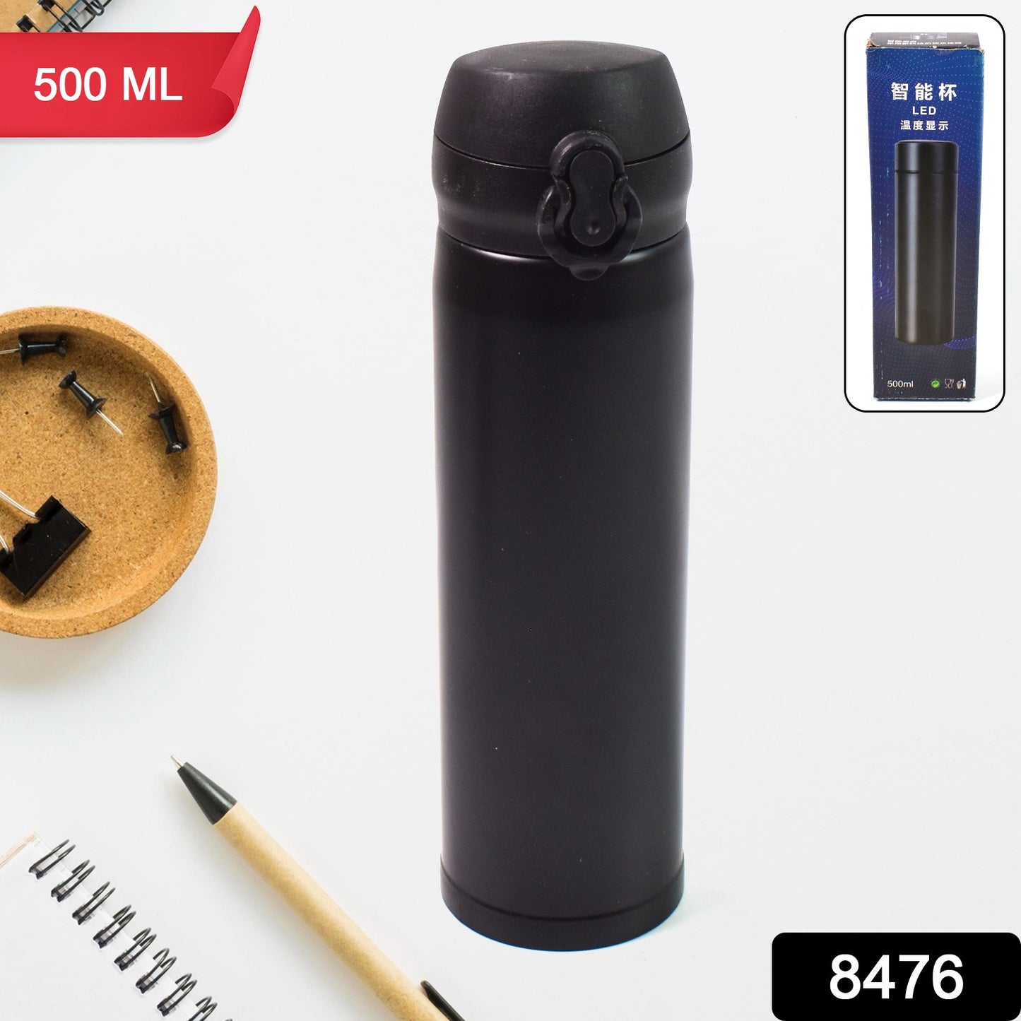 Colorful Wukusy insulated stainless steel water bottle for kids, 500ml capacity with a mixed color design, ideal for children.