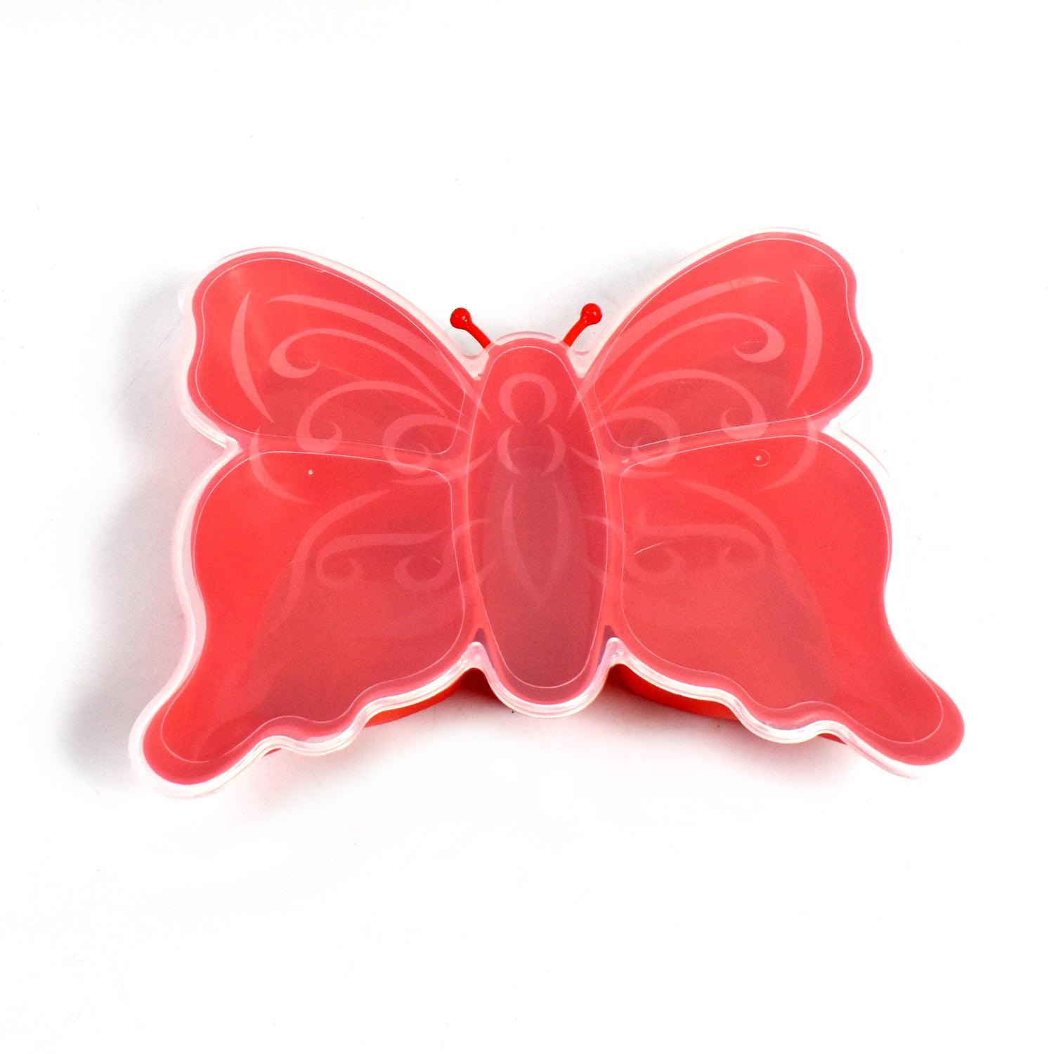 Wukusy 5-compartment butterfly plastic tray for home and kitchen organization, with five sections for versatile storage.