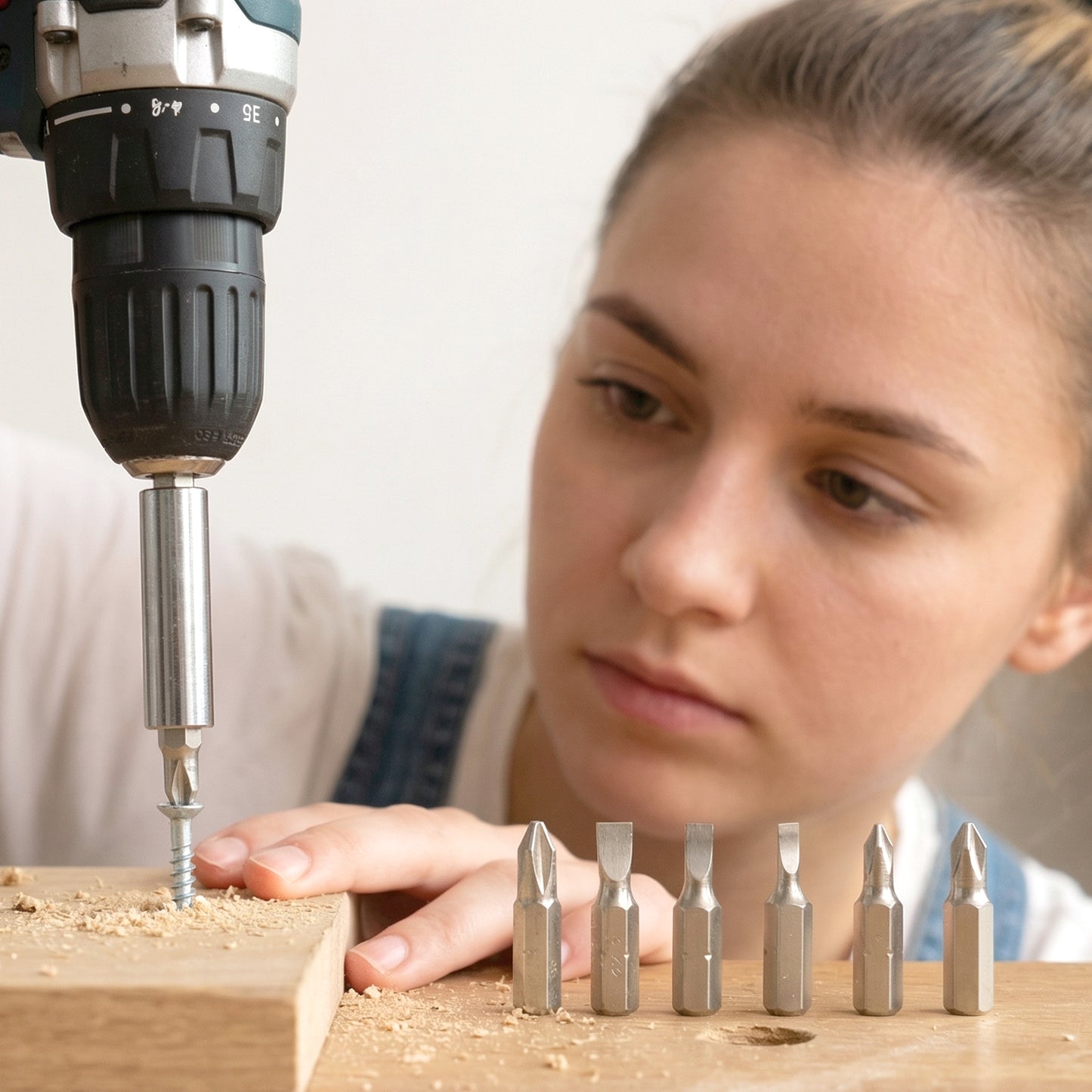 Wukusy mini precision screwdriver bit set with magnetic bit holder, includes 6 interchangeable bits for detailed repair work