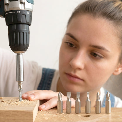 Wukusy mini precision screwdriver bit set with magnetic bit holder, includes 6 interchangeable bits for detailed repair work