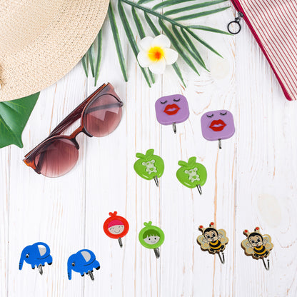 Set of 10 Wukusy high-quality adhesive wall hooks with a mix design, suitable for home and office organization.