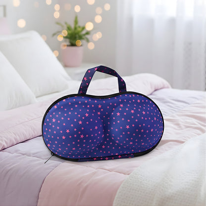 Wukusy premium hard-shell lingerie travel case with compartments for bras, offering secure, stylish storage for travel.