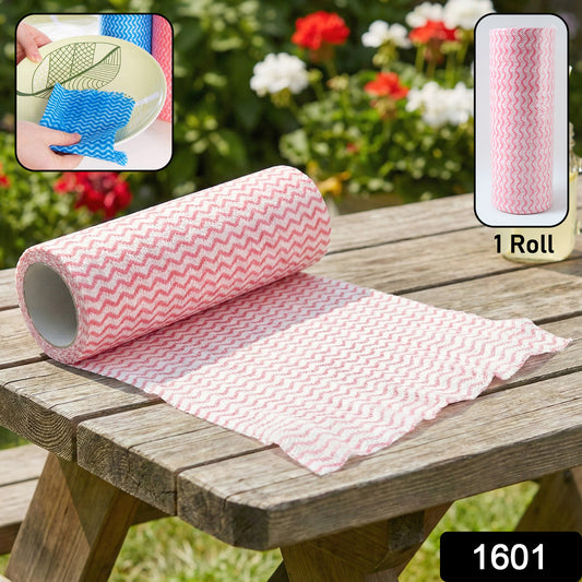 Wukusy reusable kitchen cleaning cloth roll with multiple pull strips, eco-friendly and versatile for kitchen cleaning tasks