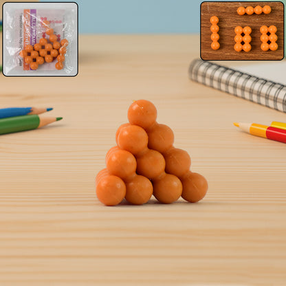 Wukusy 3D ball pyramid puzzle toy, a brain teaser building toy with colorful interconnected balls and pyramid structure for kids and adults.