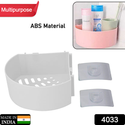 Wukusy 4033 corner shelf and shower caddy with plastic triangle wall mount for bathroom or kitchen storage.