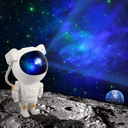 Wukusy Robot Sky Space Stars Light Astronaut galaxy projector night lamp for kids and adults, creates starry sky in bedroom decor