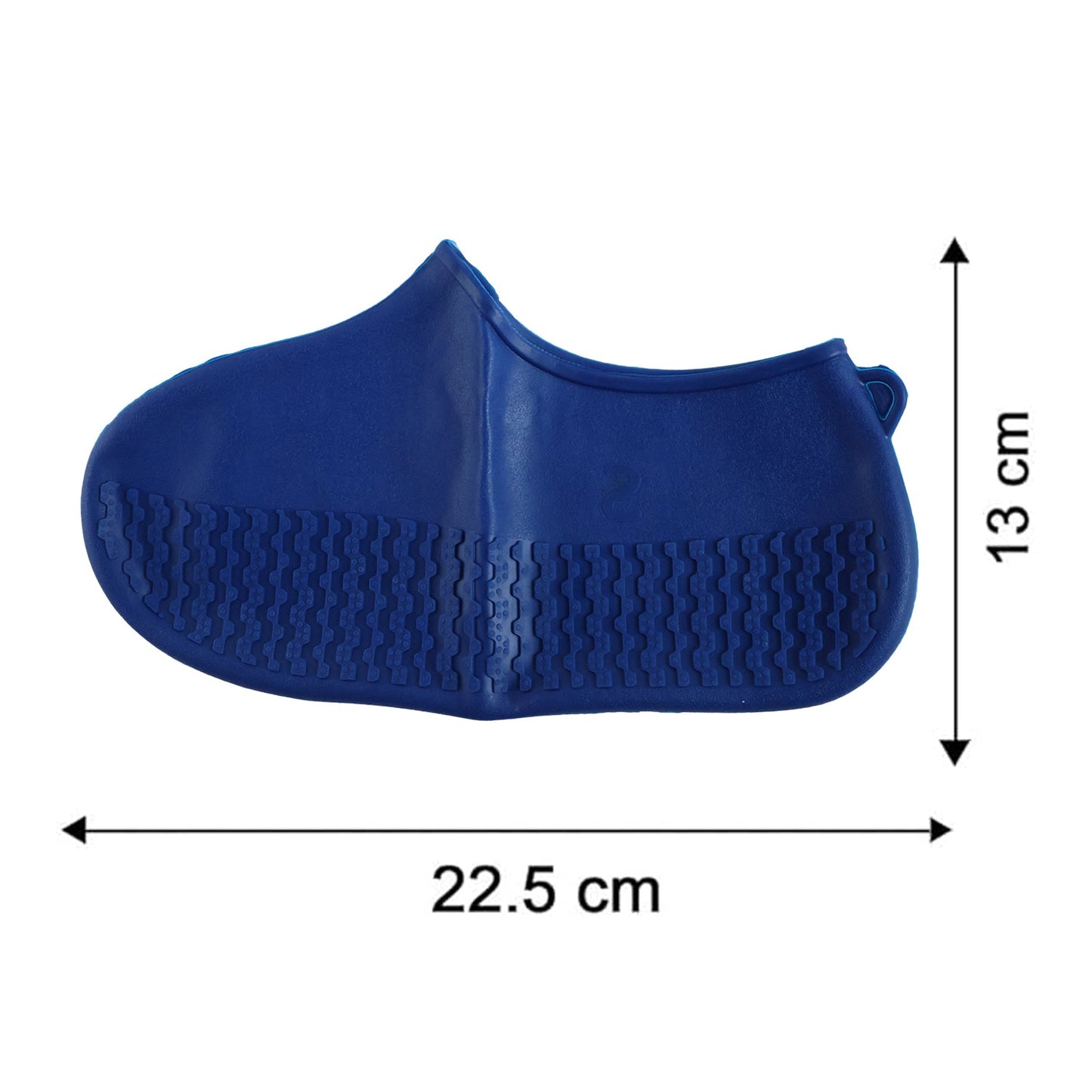 Blue Wukusy reusable waterproof silicone rain shoe covers for small shoes, non-slip design, pair of waterproof rain shoe covers.