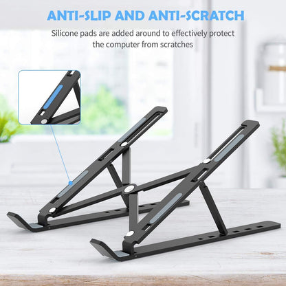 Wukusy 1320 adjustable office laptop stand with foldable legs and high-quality fiber surface for ergonomic workspace support