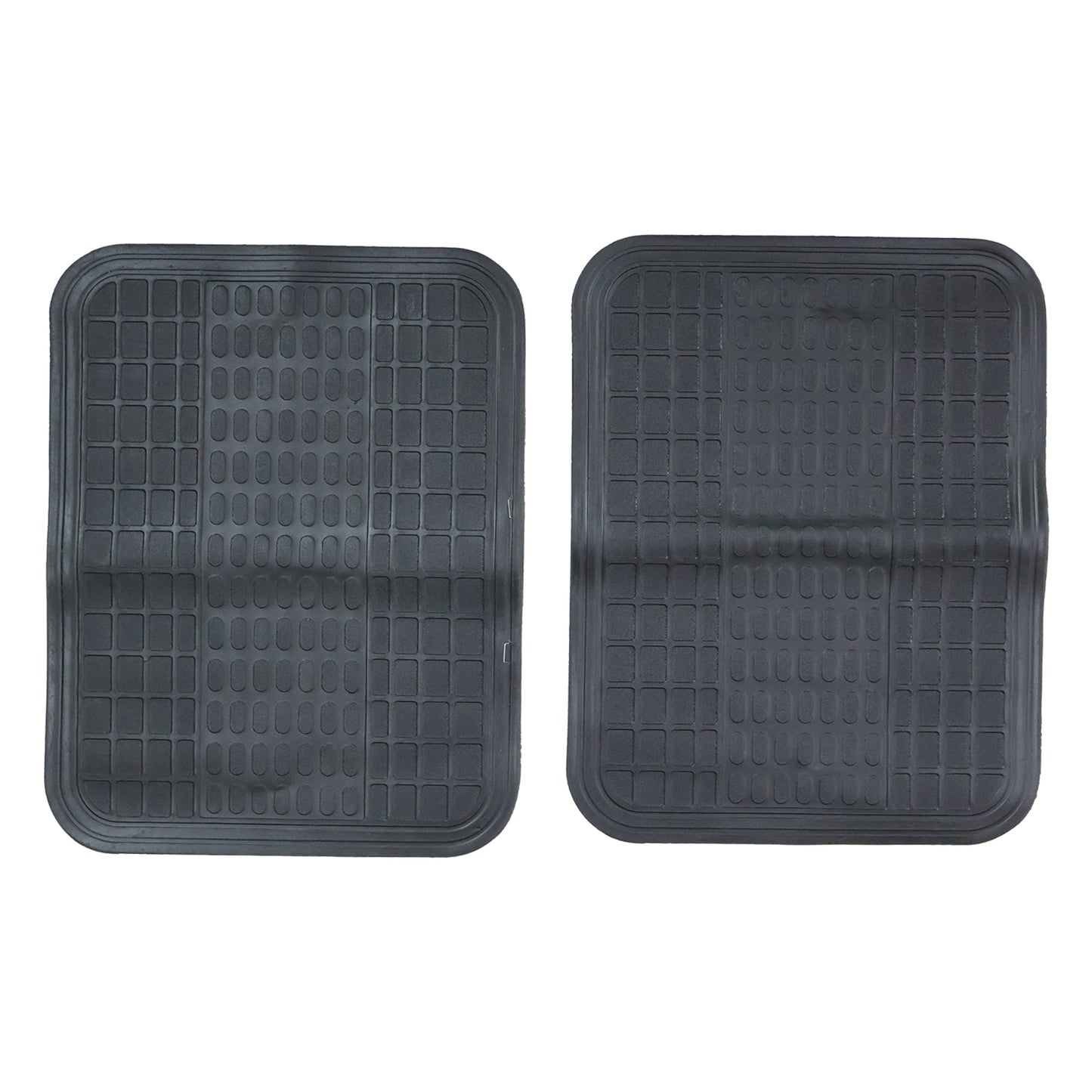 Set of four Wukusy premium heavy-duty car floor mats with textured rubber surface for all-weather protection.