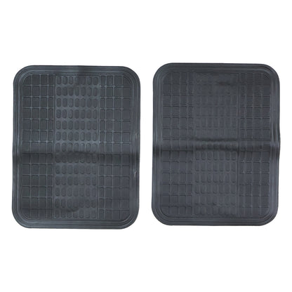 Set of four Wukusy premium heavy-duty car floor mats with textured rubber surface for all-weather protection.