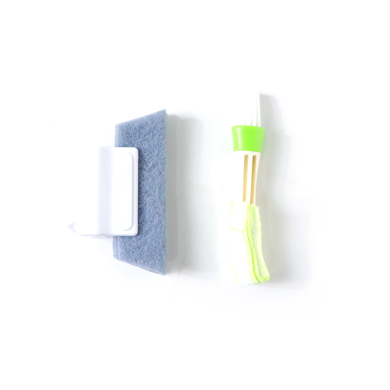 Wukusy 2-piece multipurpose window and surface cleaning tool set with squeegees and scrubbers for home cleaning.