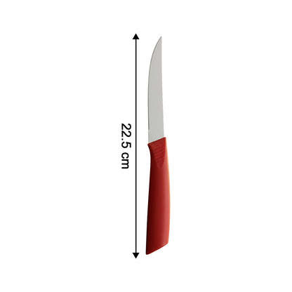 Set of three Wukusy stainless steel fruit knives with ergonomic handles, ideal for slicing and preparing fresh fruits.