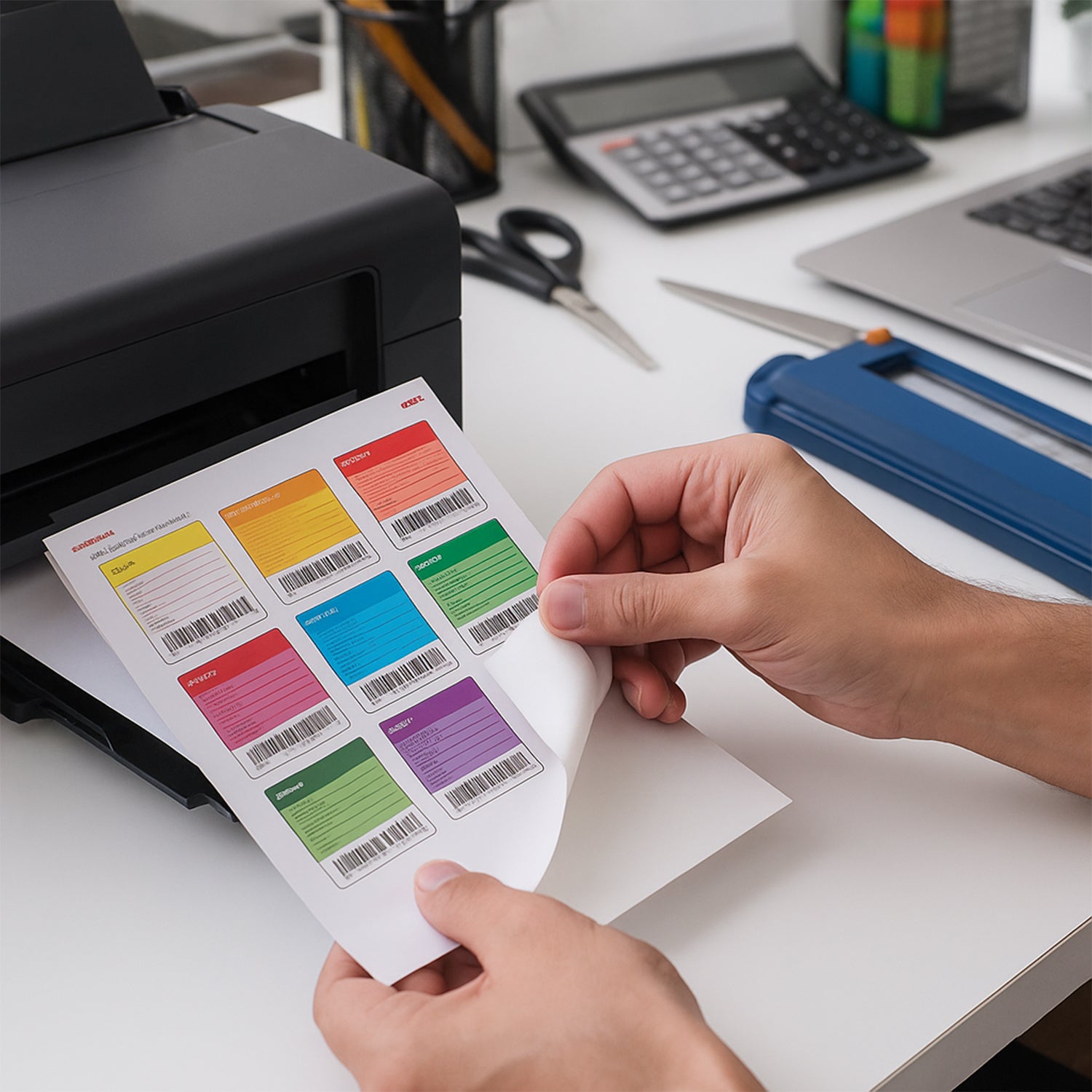 Wukusy Oddy self-adhesive label sheets, A4 full-sheet labels, 100 sheets, ready for printing and labeling applications
