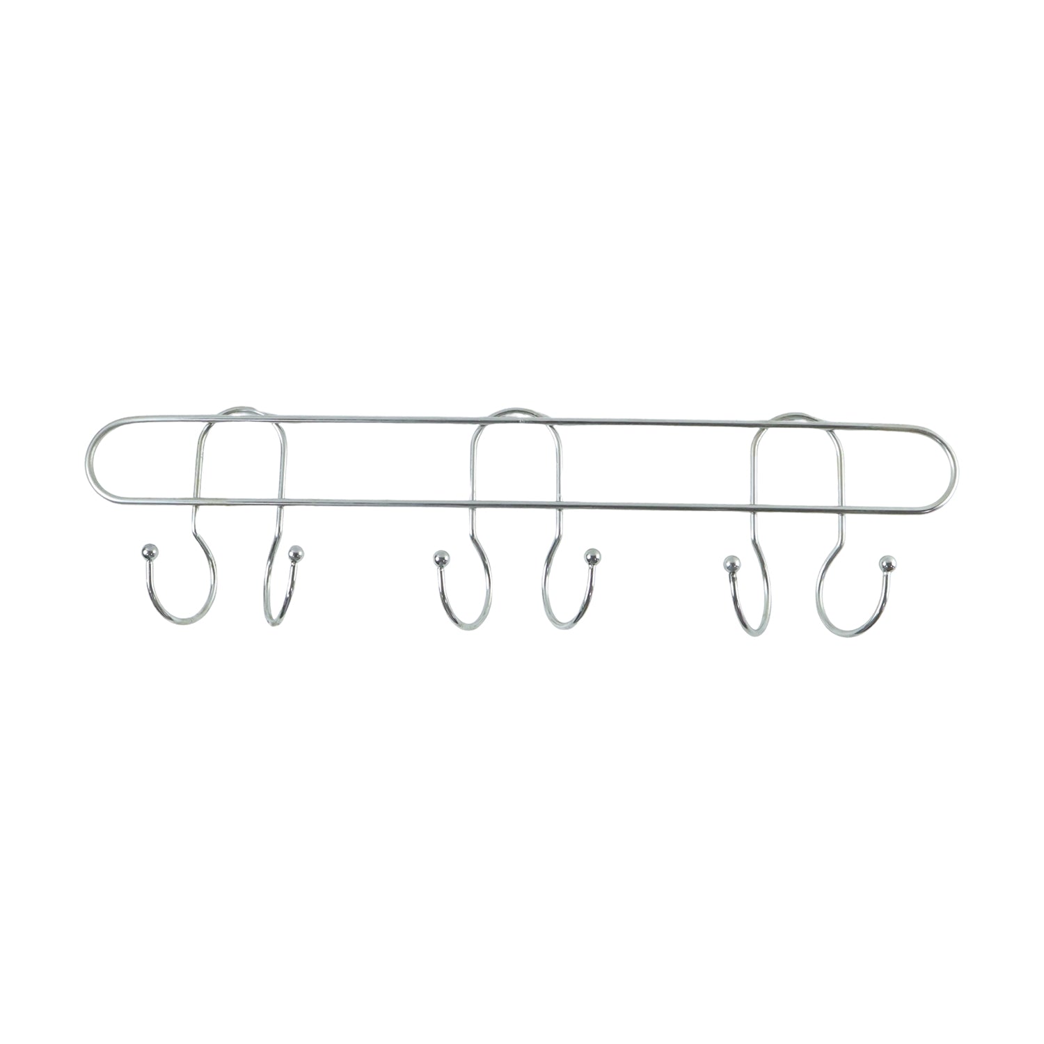 Wukusy premium wall-mounted metal multi hook rack with multiple hooks for organization and storage, shown mounted on a wall.