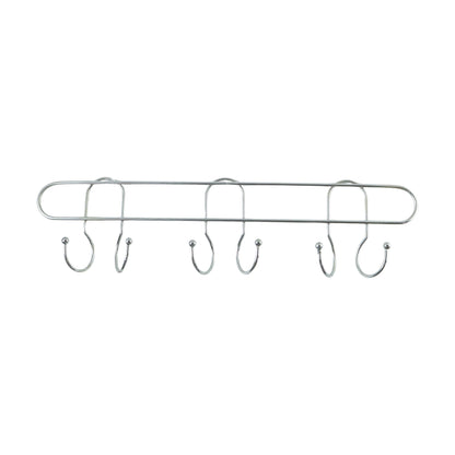 Wukusy premium wall-mounted metal multi hook rack with multiple hooks for organization and storage, shown mounted on a wall.