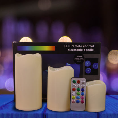 Wukusy premium 3-piece LED flameless candles with remote control, home decor set featuring realistic flickering candle flames