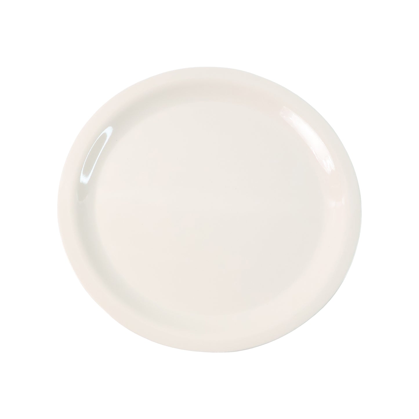 White Wukusy premium round dinner plate, 28cm diameter, made of durable ceramic, ideal for serving meals in home and kitchen settings.