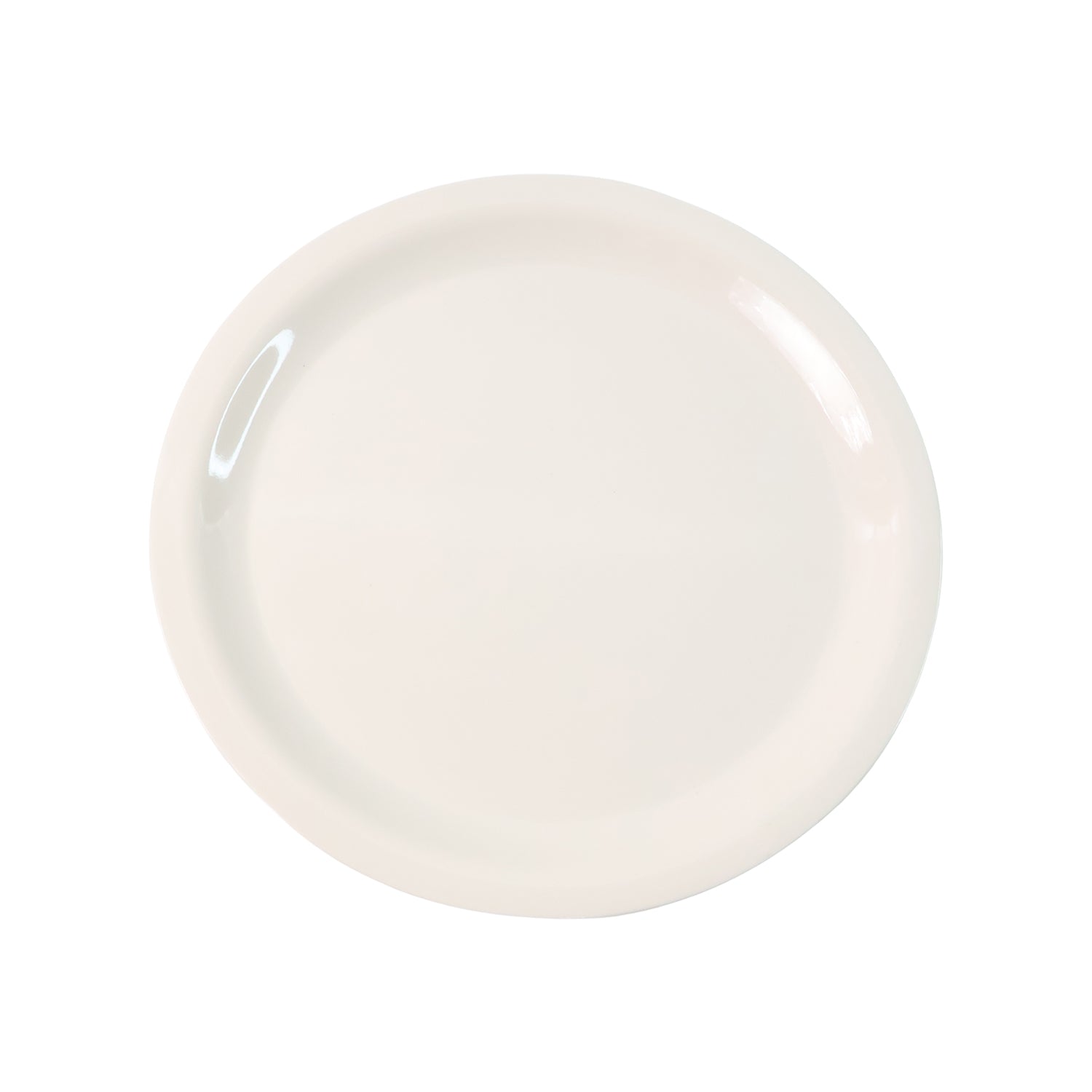 White Wukusy premium round dinner plate, 28cm diameter, made of durable ceramic, ideal for serving meals in home and kitchen settings.