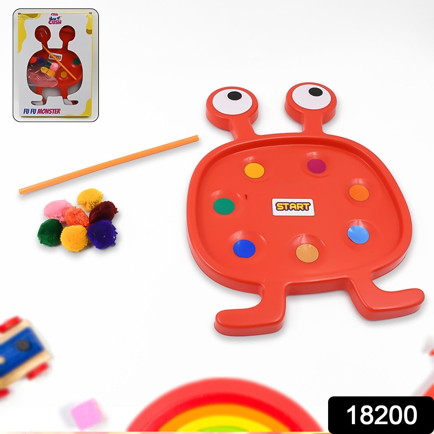 Colorful Fu Fu Monster plastic toy set for kids by Wukusy, featuring playful monster figures for imaginative play.