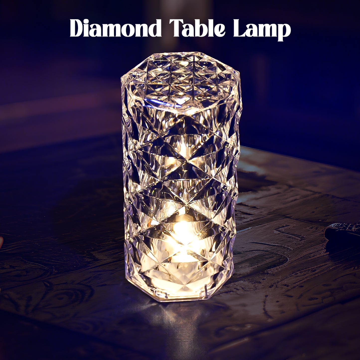 Wukusy 6240 Diamond Table Lamp with crystal candle lights, elegant home decor candle for stylish interior illumination