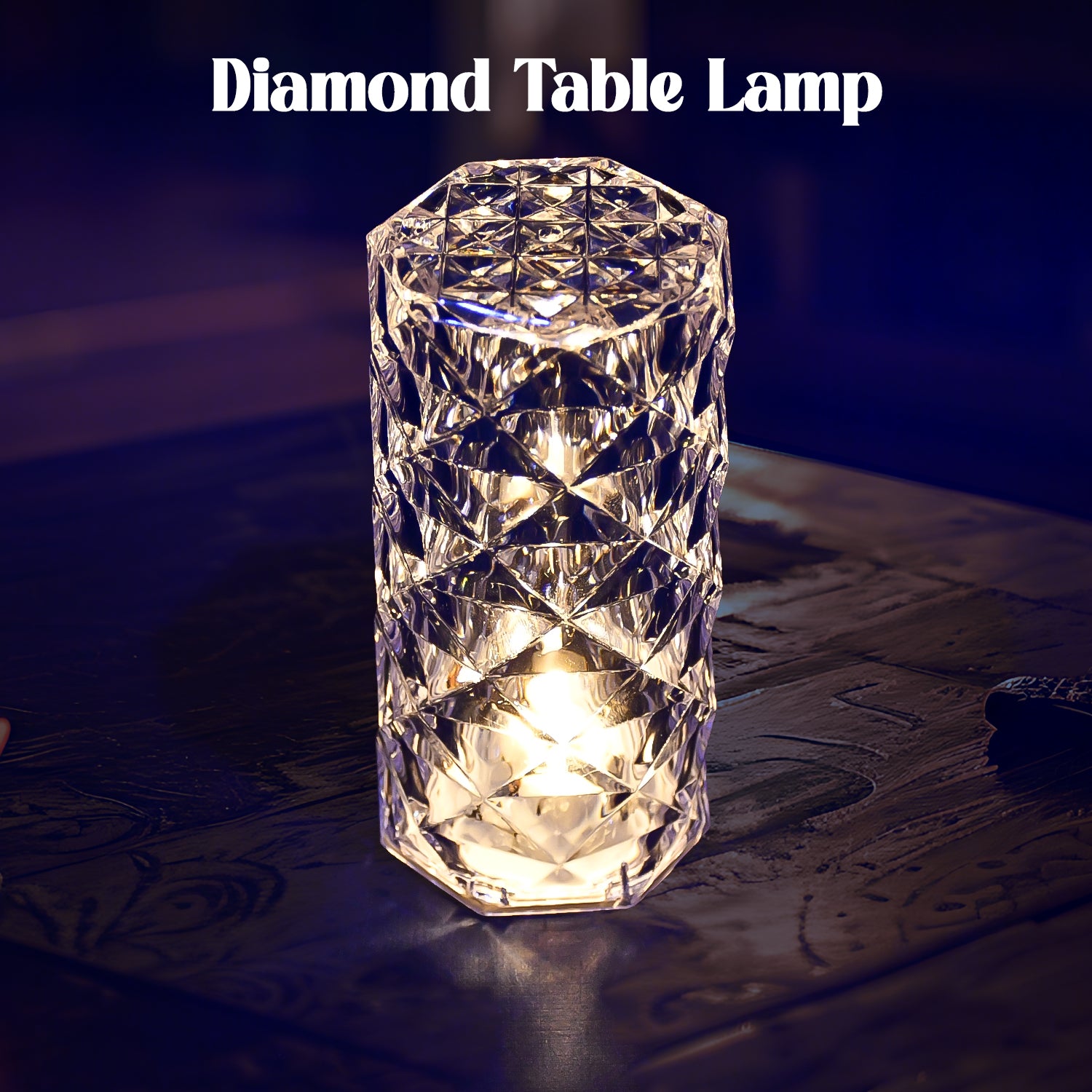 Wukusy 6240 Diamond Table Lamp with crystal candle lights, elegant home decor candle for stylish interior illumination