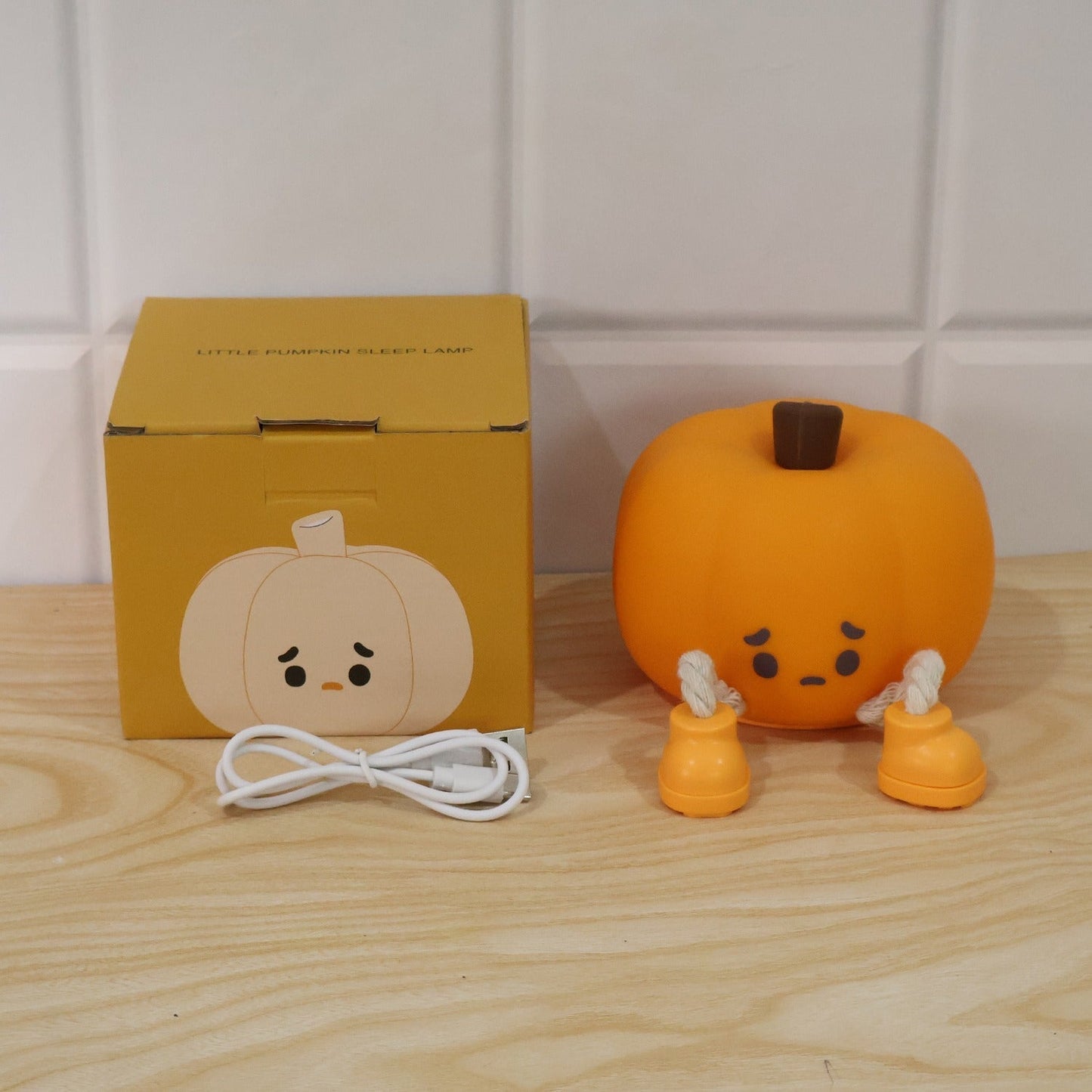 Silicone Pumpkin Night Light Usb Rechargeable Soft Touch Lamp (1 Pc)