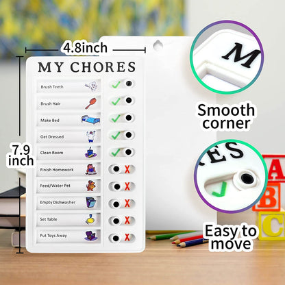 Wukusy 20x12cm portable My Chores home note board for planning, reminders, and task management, ideal for kids' organizational toys.