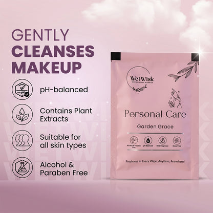 Wukusy personal care wet wipe for gentle cleansing, showing a single pack of moist wipes for face and hands.