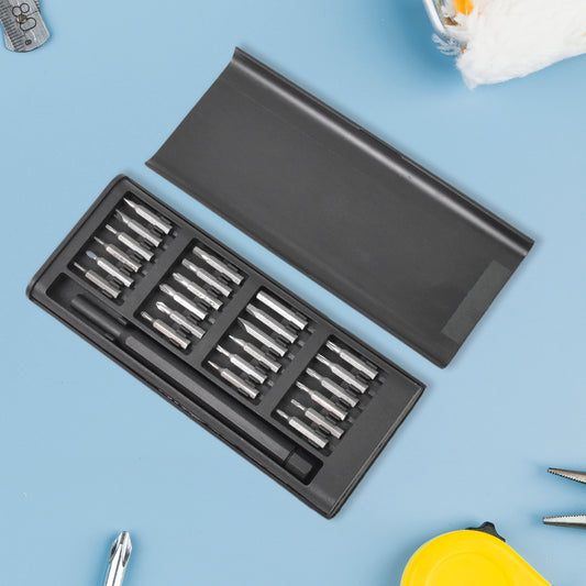 Wukusy plastic 24-in-1 precision screwdriver set with colorful plastic handle and multiple screwdriver bits for electronics repair