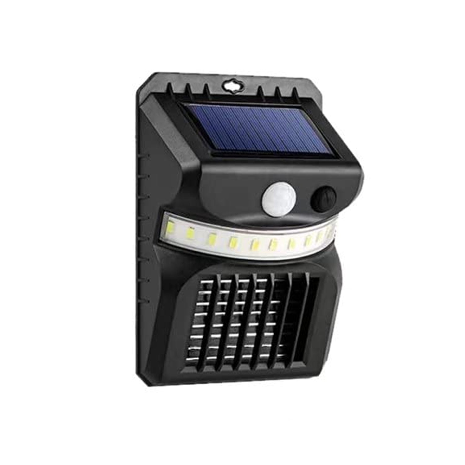 Wukusy outdoor 2-in-1 solar bug zapper lamp with mosquito trap and LED light for home insect control.