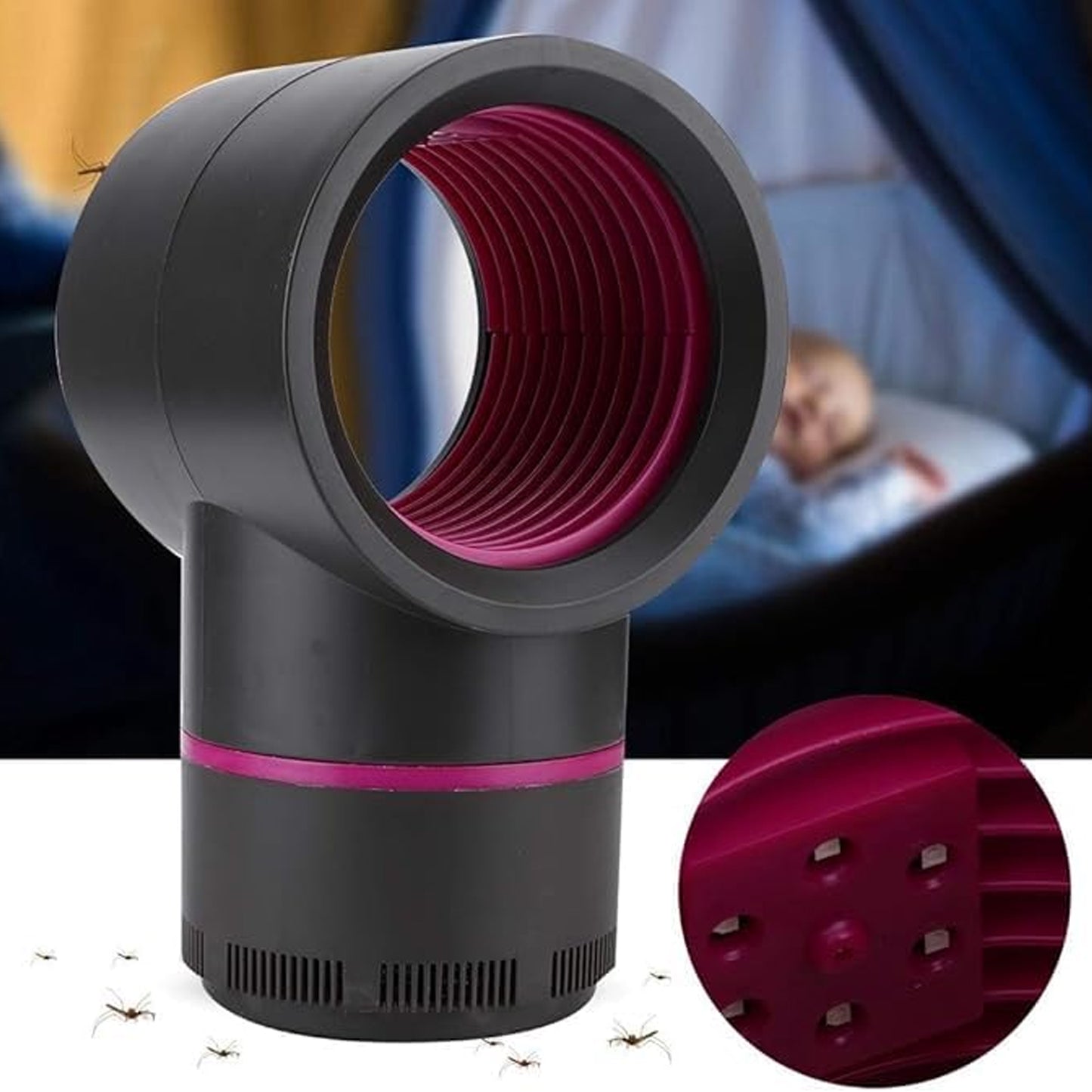 Wukusy USB electric mosquito killer lamp with UV light and grid for indoor mosquito control, health care device for pest elimination.