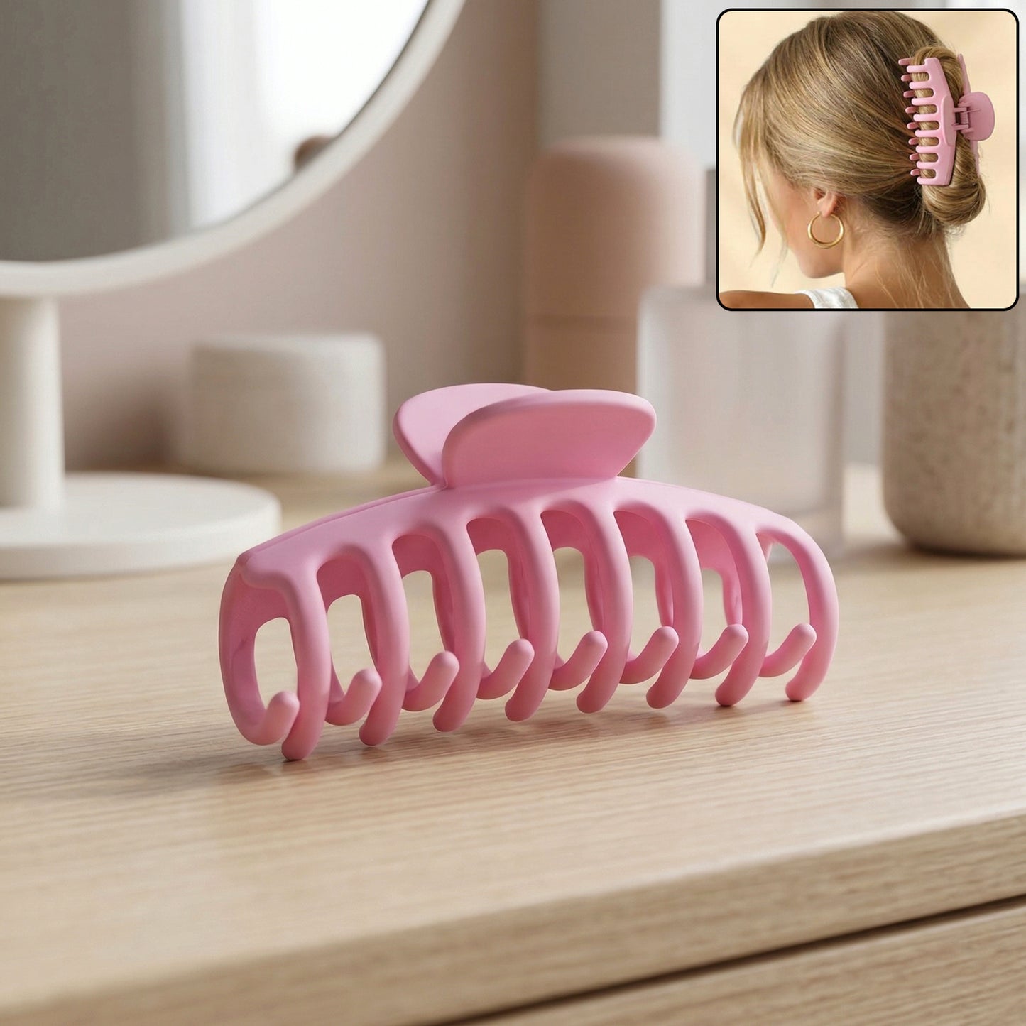 Wukusy elegant strong grip hair claw clip for women, showcasing a sleek, durable hair accessory with a secure hold.