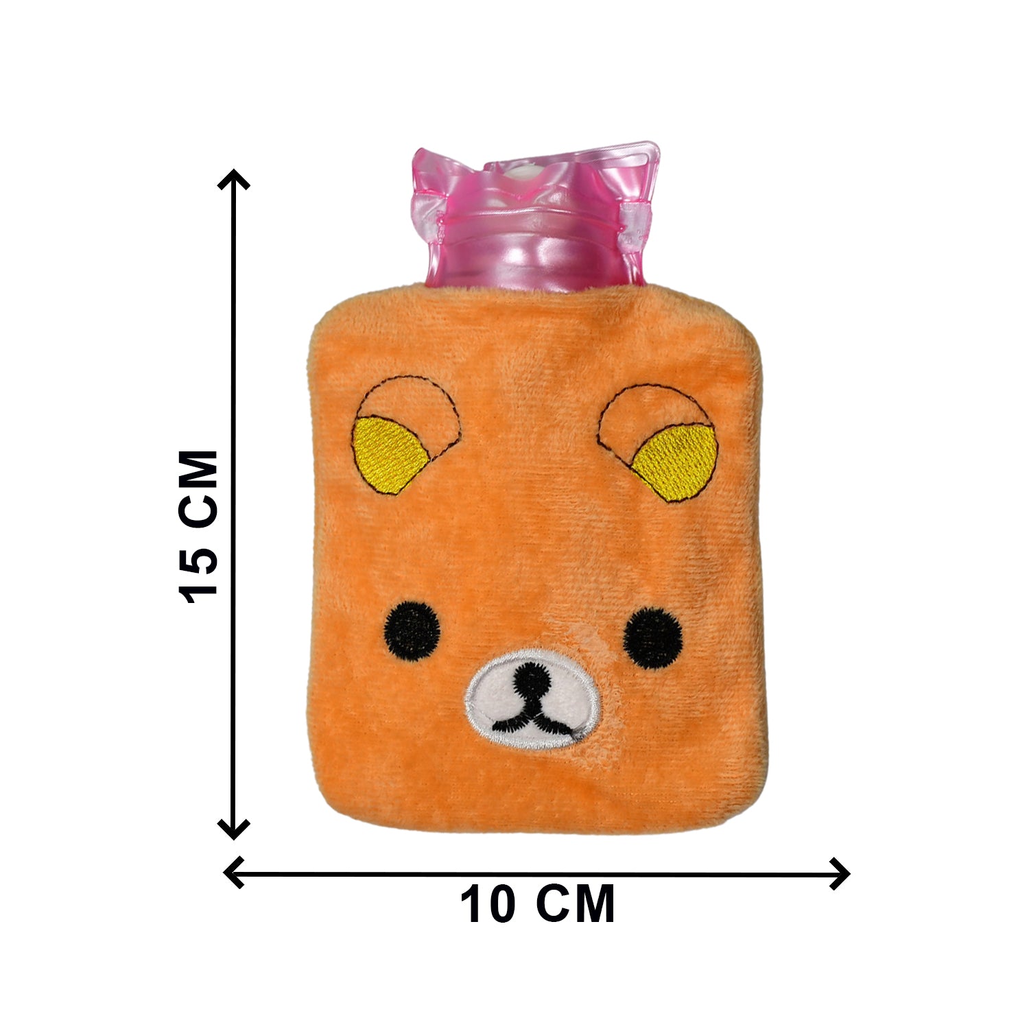 Wukusy 6503 Orange Panda small hot water bag with cover for pain relief, neck, shoulder, hand, feet warmth, menstrual cramps.