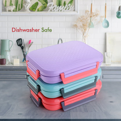 Wukusy steel lunch box with multiple compartments, ideal for office, school, or travel, featuring a durable design and secure lid.
