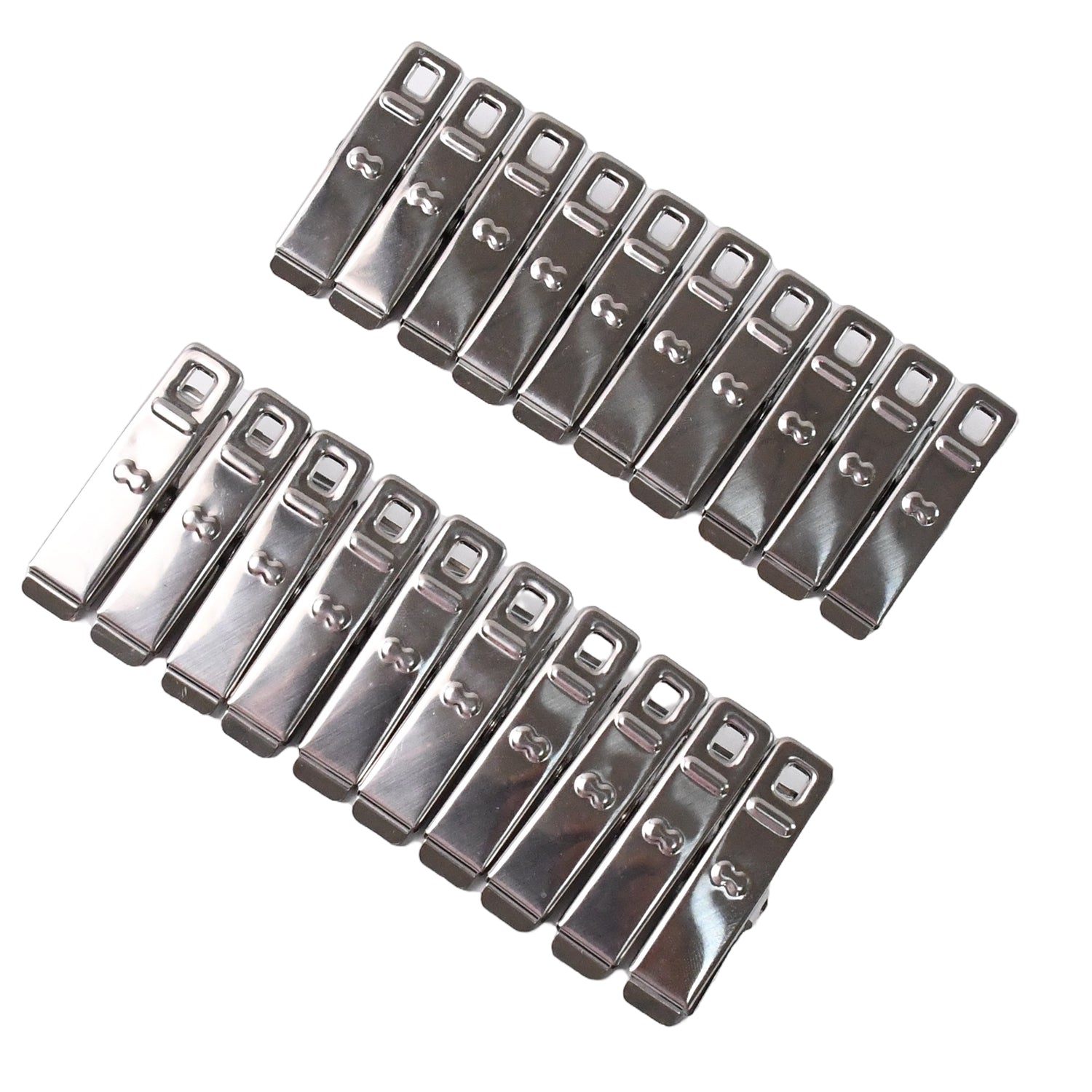 Set of 20 stainless steel cloth drying pins or clips by Wukusy, ideal for hanging laundry and cloth drying.