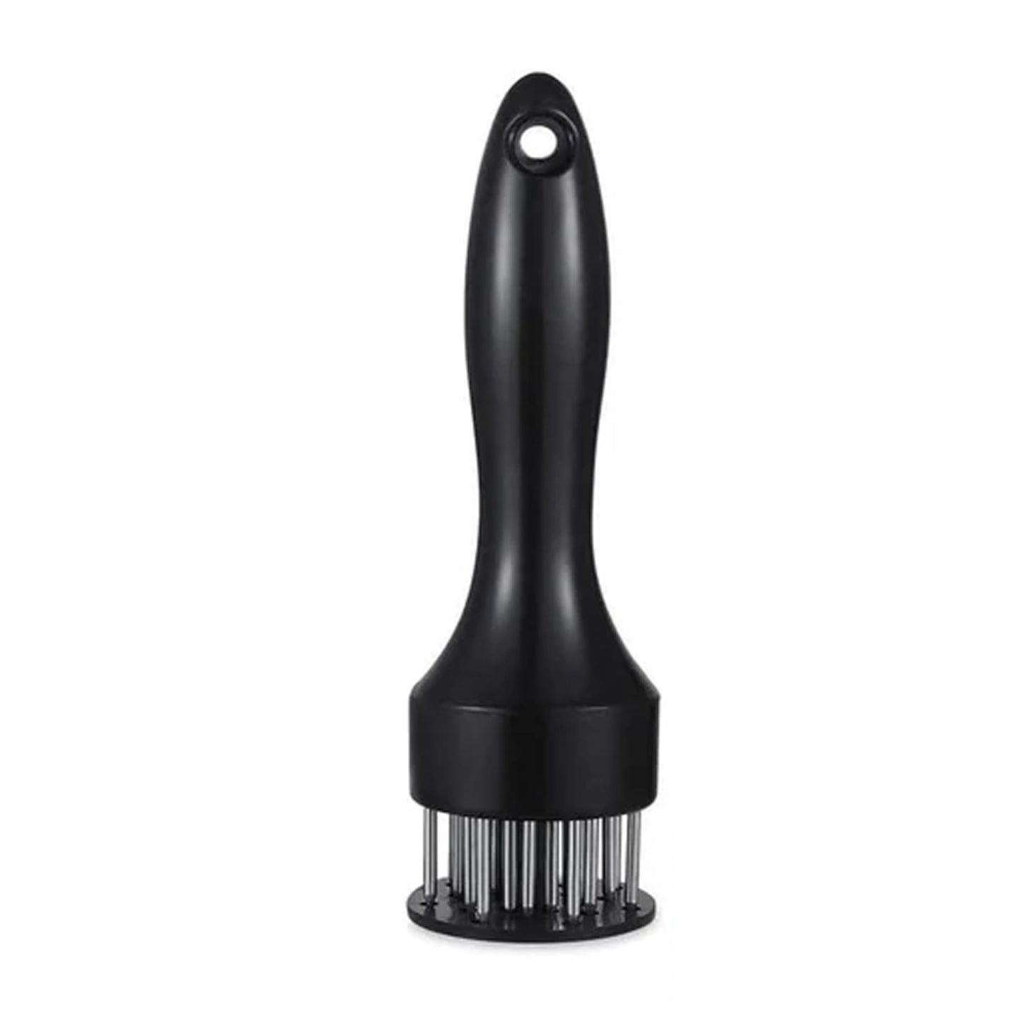 Stainless steel meat tenderizer tool with needle design by Wukusy, used for softening and tenderizing meats in the kitchen.