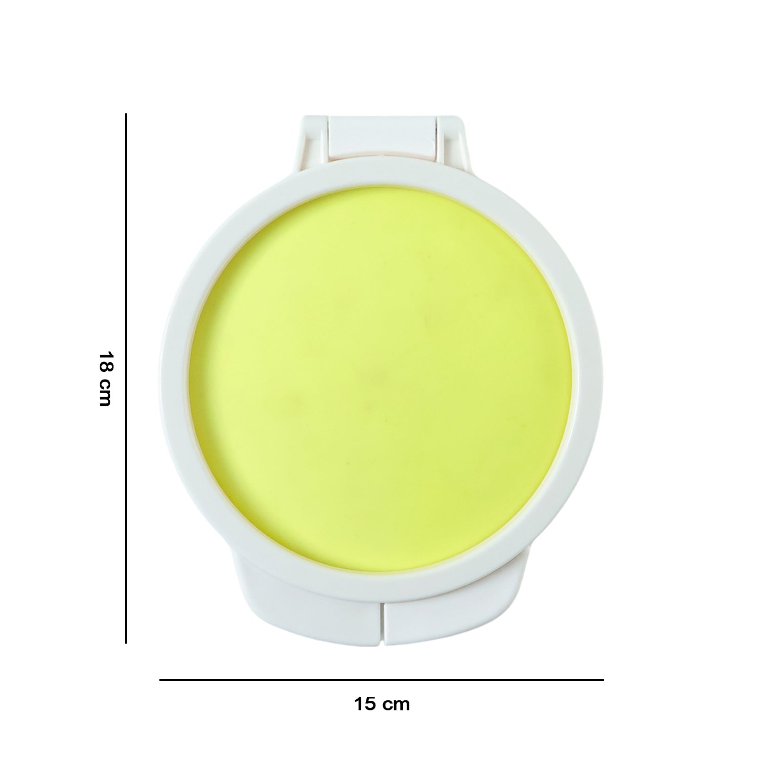 Wukusy round food saver storage container with lid, 18x15 cm, made of clear plastic for fresh food storage.