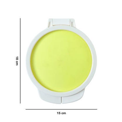Wukusy round food saver storage container with lid, 18x15 cm, made of clear plastic for fresh food storage.