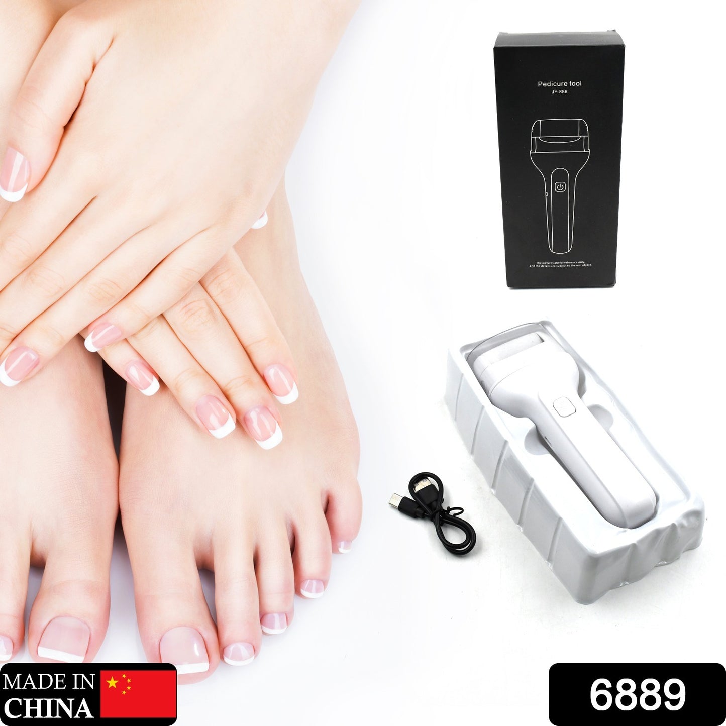 Wukusy portable electric foot file with heavy pressure induction for callus removal, rechargeable foot care and pedicure device.
