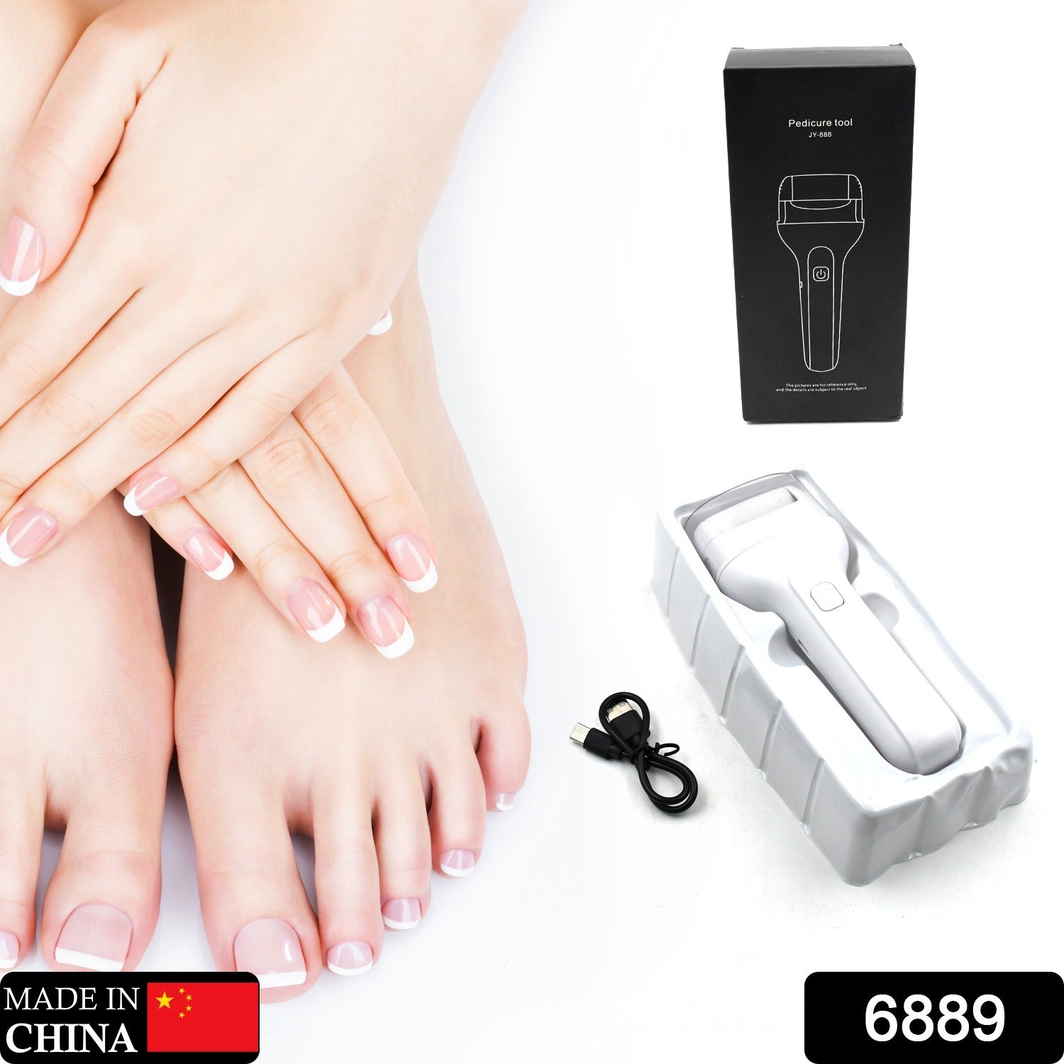 Wukusy portable electric foot file with heavy pressure induction for callus removal, rechargeable foot care and pedicure device.